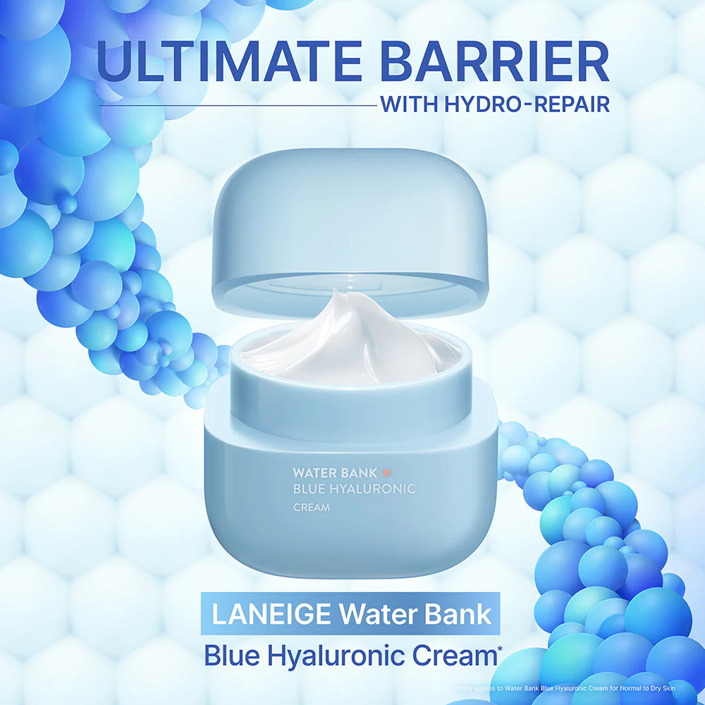 Water Bank Blue Hyaluronic Cream For Normal To Dry Skin 20ml ครีมบำรุงผิวเข้มข้น สำหรับผิวปกติ-ผิวแห้ง ด้วยส่วนผสมหลักจาก Blue Hyaluronic Acid 