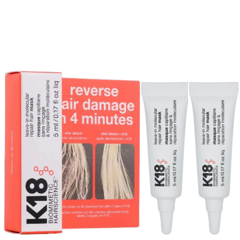 K18 Hair Leave-In Molecular Repair Hair Mask 5 ml , K18 Hair ,มาส์กทรีทเม้นต์ ,  HeadroomHair , K18Peptide #HairCare , StrongerHair ,SalonTreatment ,HairTransformation , HealthyHair”